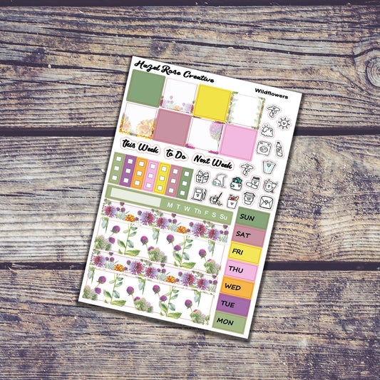 Hobo Weeks Weekly Sticker Kit - Wildflowers
