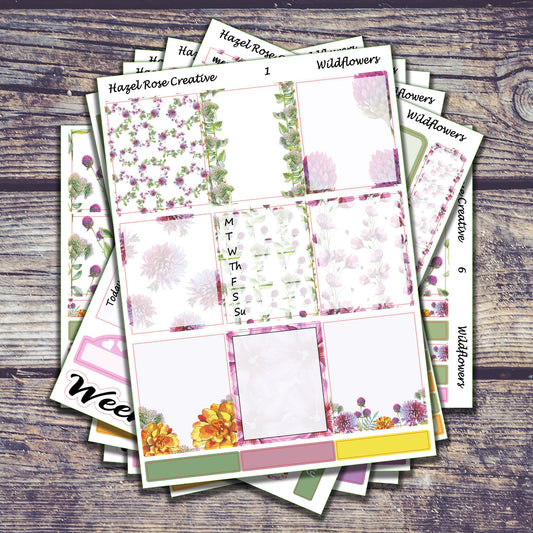 Vertical Weekly Sticker Kit - Wildflowers