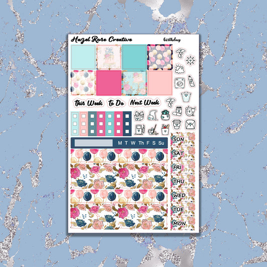 Hobo Weeks Weekly Sticker Kit - Birthday