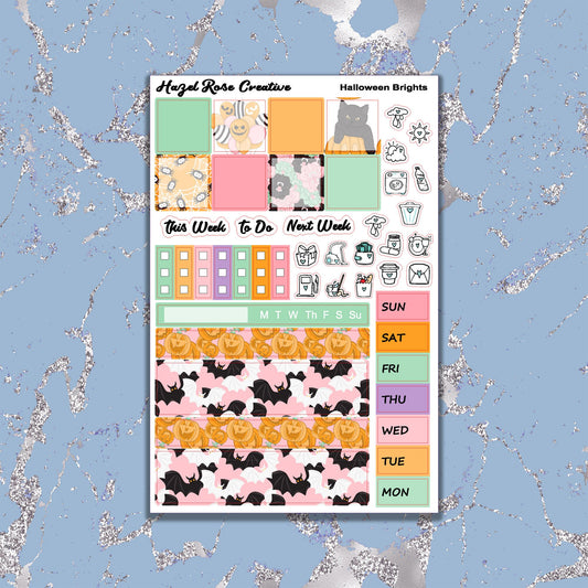 Hobo Weeks Weekly Sticker Kit - Halloween Brights