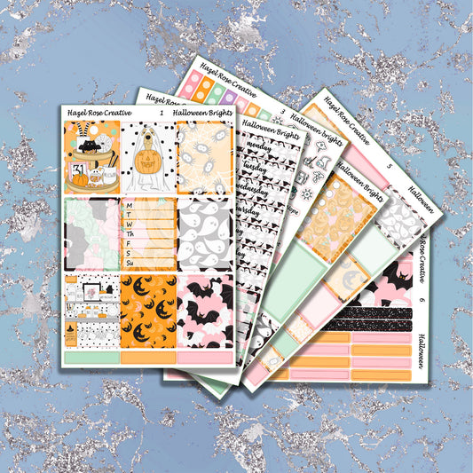 Vertical Weekly sticker kit - Halloween Brights