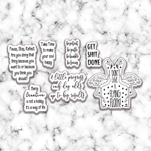 Functional Stickers - Quote Die Cuts
