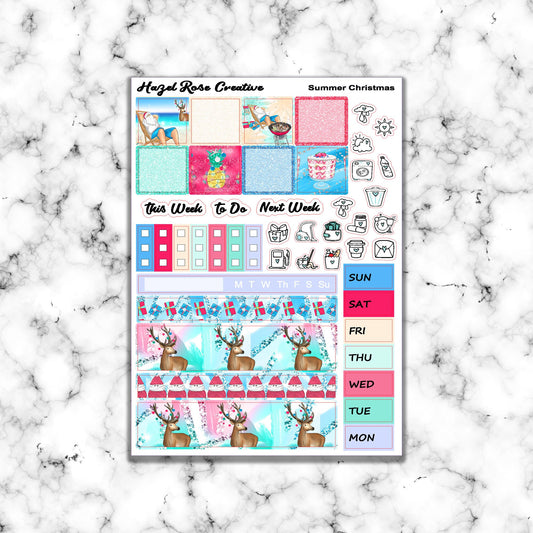 Hobo Weeks Weekly Sticker Kit - Summer Christmas