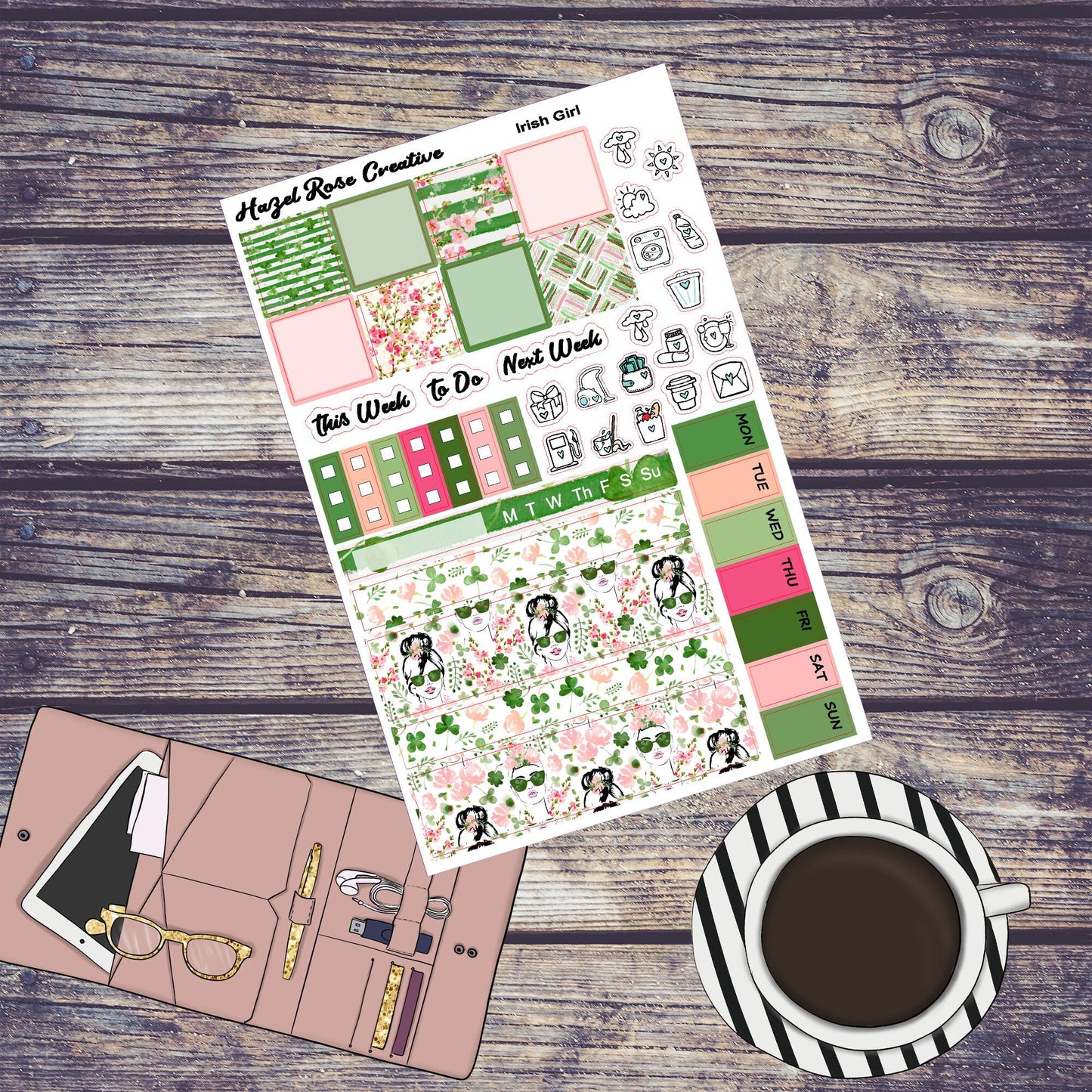 Hobo Weeks Weekly Sticker Kit - Irish Girl