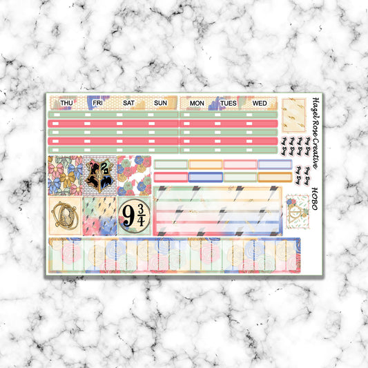 Hobo Weeks Monthly View Sticker Kit - Lightening & Roses