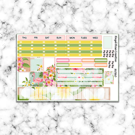 Hobo Weeks Monthly View Sticker Kit - Tropical Scrapbook