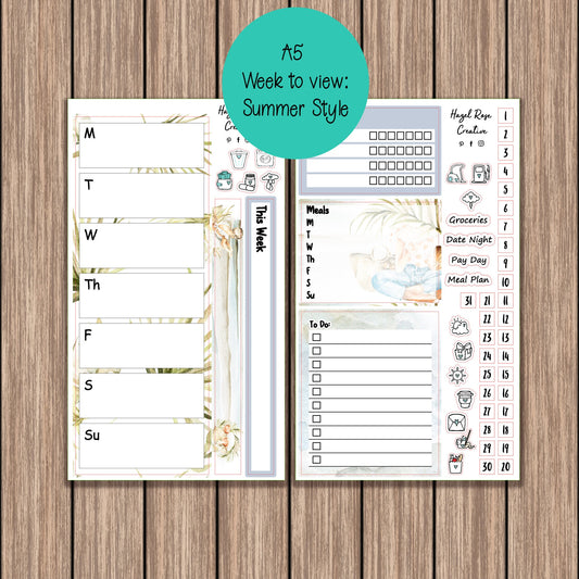 A5 Week to a view - Summer Style