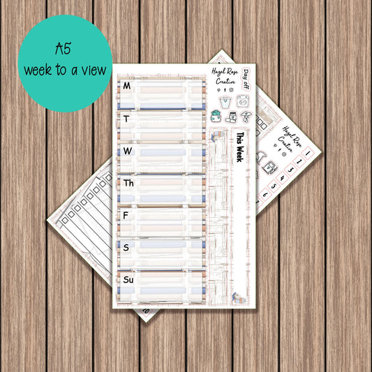 A5 Week to a view - Books & Coffee