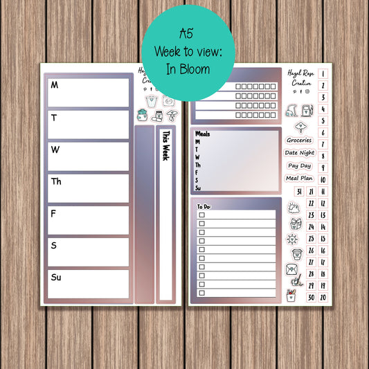 A5 Week to a view - In Bloom options