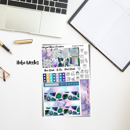 Hobo Weeks Weekly Sticker Kit- Tropical Fluid