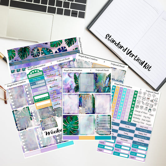 Vertical Weekly Sticker Kit - Tropical Fluid