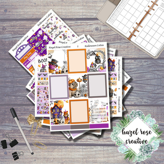 Vertical Weekly Sticker Kit - Halloween Cuties
